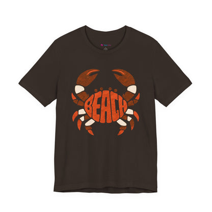Beach Crab Graphic Tee — Retro Coastal Summer T-Shirt