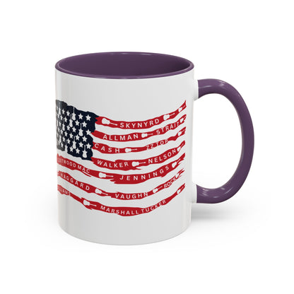 OG Southern Rock Bands & Country Greats USA Flag  Mug  11 or 15oz Coffee Cup