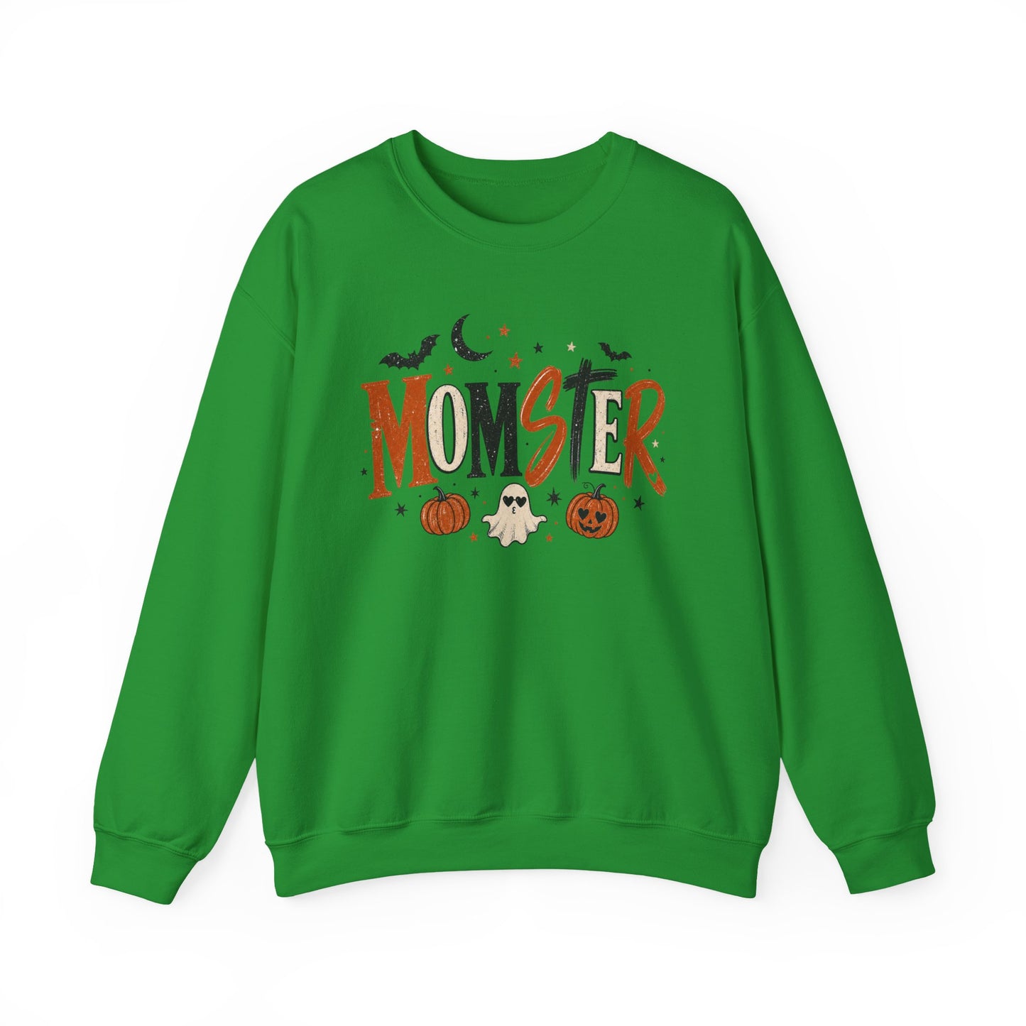 Momster Halloween Sweatshirt — Cute Momster Ghost & Pumpkins Crewneck