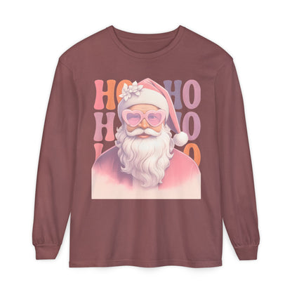 Christmas Santa HO HO HO Long Sleeve T-Shirt - Lots of Color Choices