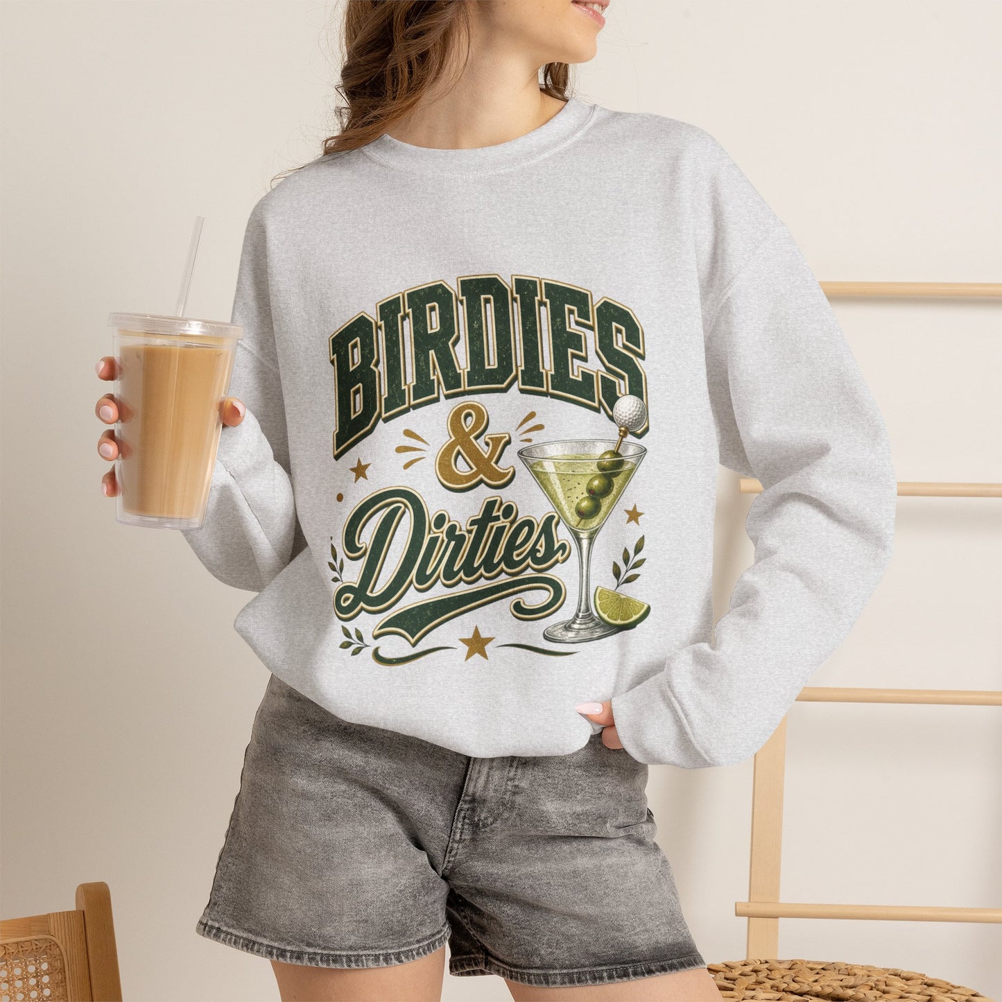 Golf Birdies & Dirties Crewneck Sweatshirt Golfing & Martini's