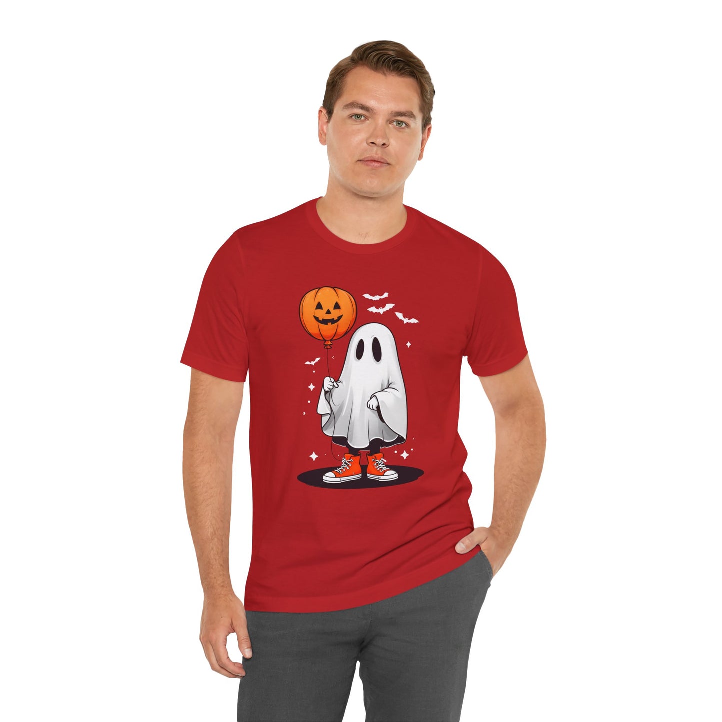 Ghost Tee with Orange Hightops and Pumpkin Balloon