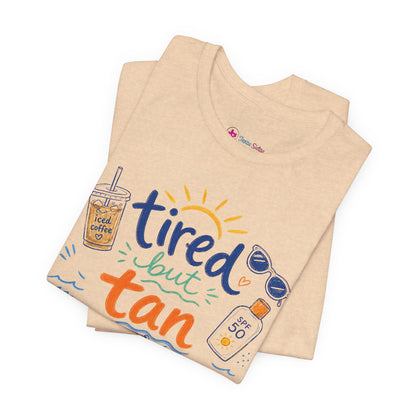 Tired but Tan Beach Graphic T-Shirt