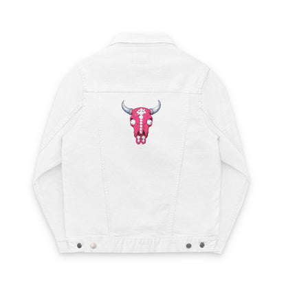 Western Bling Skull Denim Jacket - White, Black or Denim LOVE