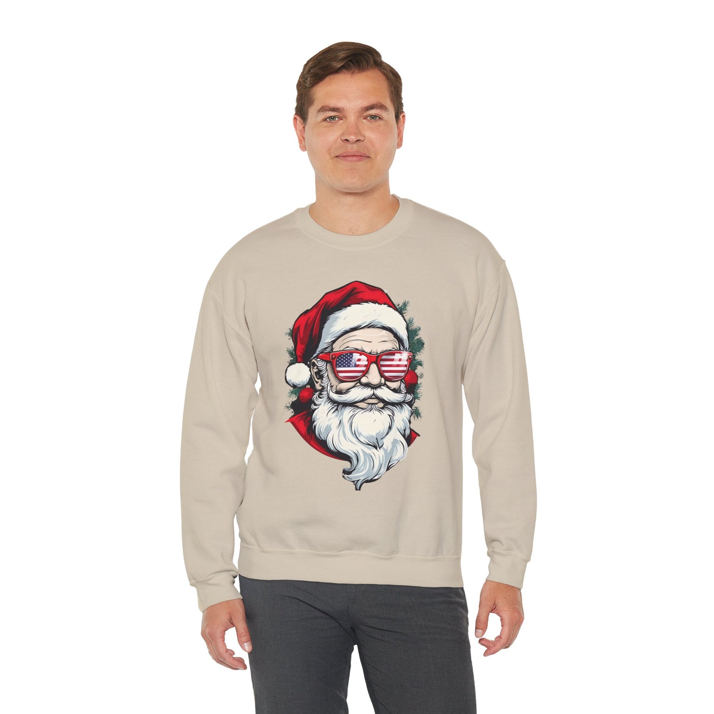 Christmas Santa Sweatshirt with USA Shades