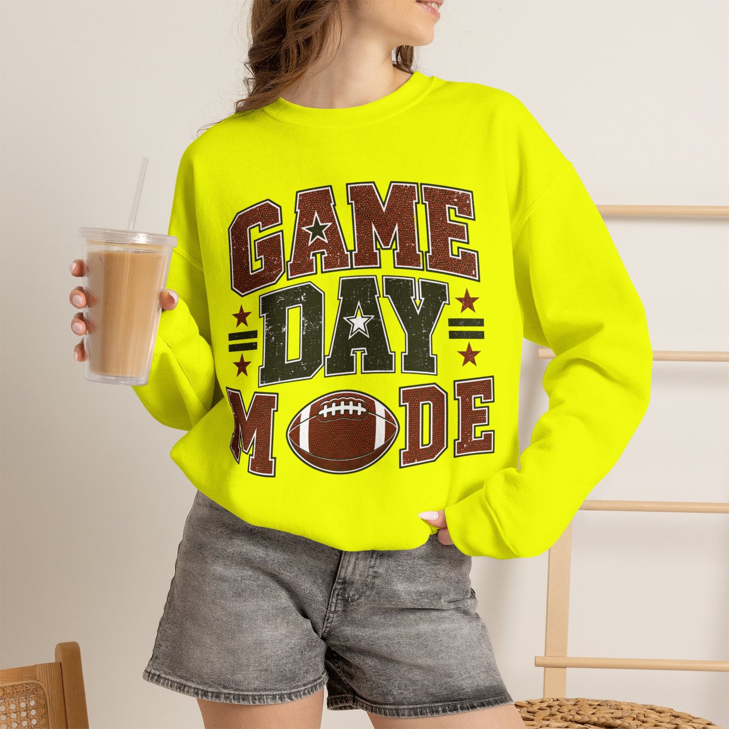 Game Day Mode Sweatshirt — Football Fan Crewneck