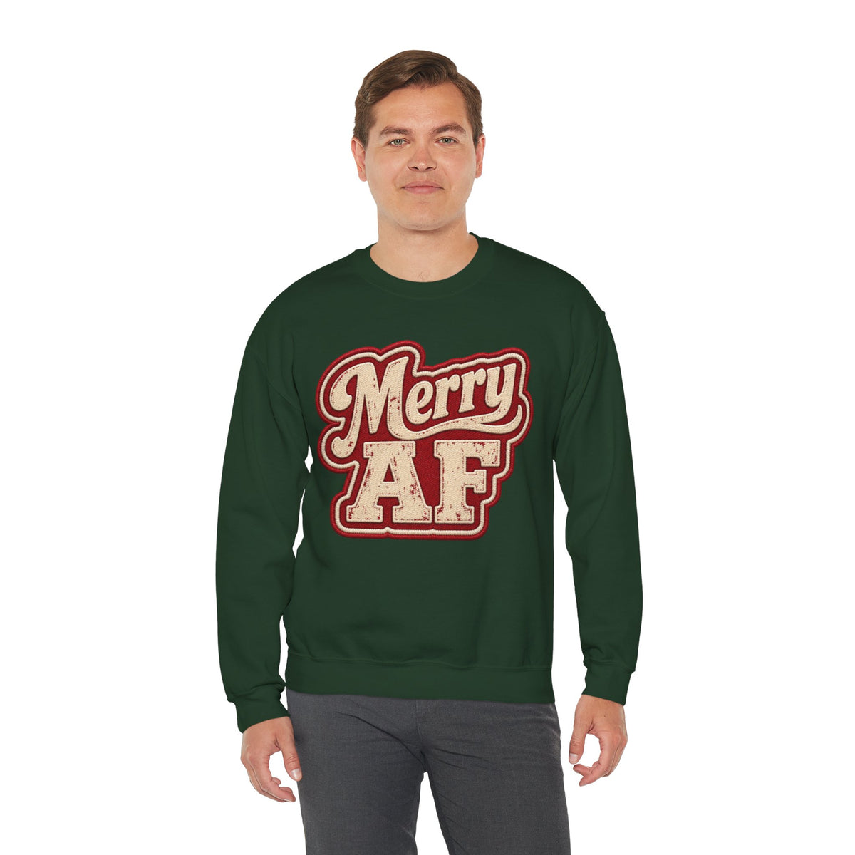 Merry AF Sweatshirt – Funny Retro Holiday Crewneck