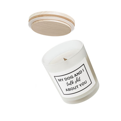 Dog Lovers' Frosted Glass Candle - 11oz, Funny Gift for Pet Owners, Home Decor, Candle Lovers, Unique Dog Memes, Scented Candle