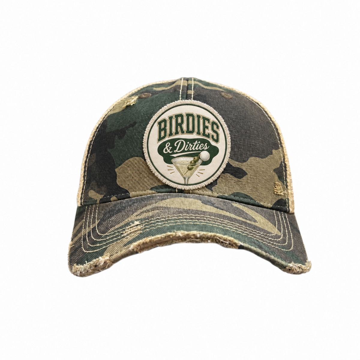 BIRDIES and Dirties Patch Trucker Hats - Golf Martinis Fun