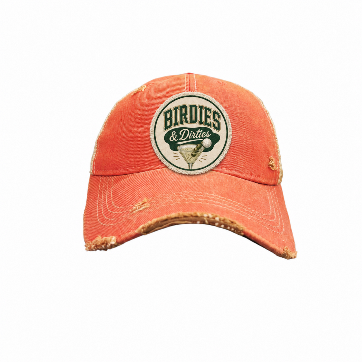 BIRDIES and Dirties Patch Trucker Hats - Golf Martinis Fun