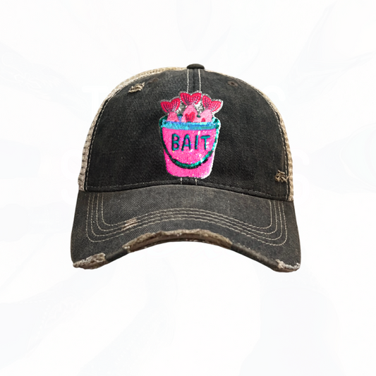 Sequinned Fishing Bait Bucket Trucker Hats -  Colors