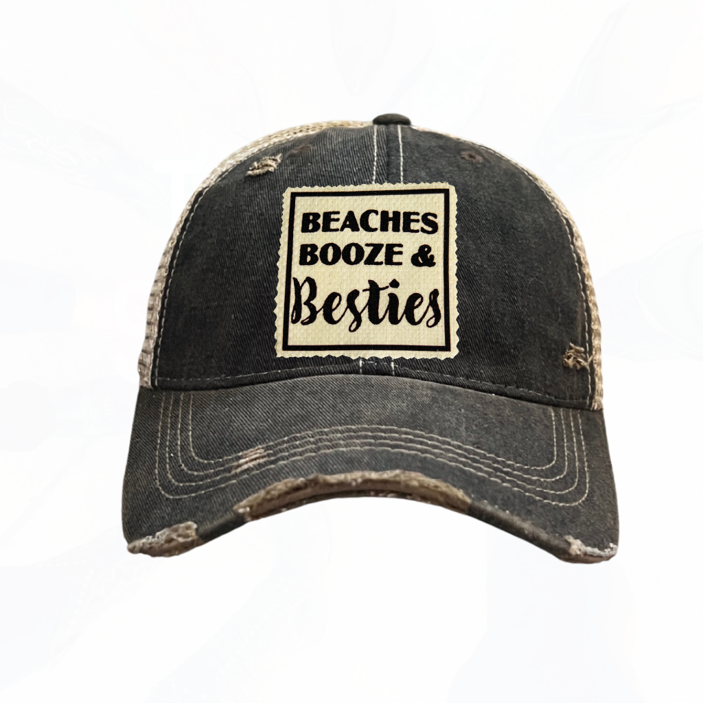 Beaches Booze & Besties Trucker Hats - 6 Colors