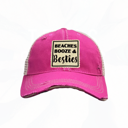 Beaches Booze & Besties Trucker Hats - 6 Colors