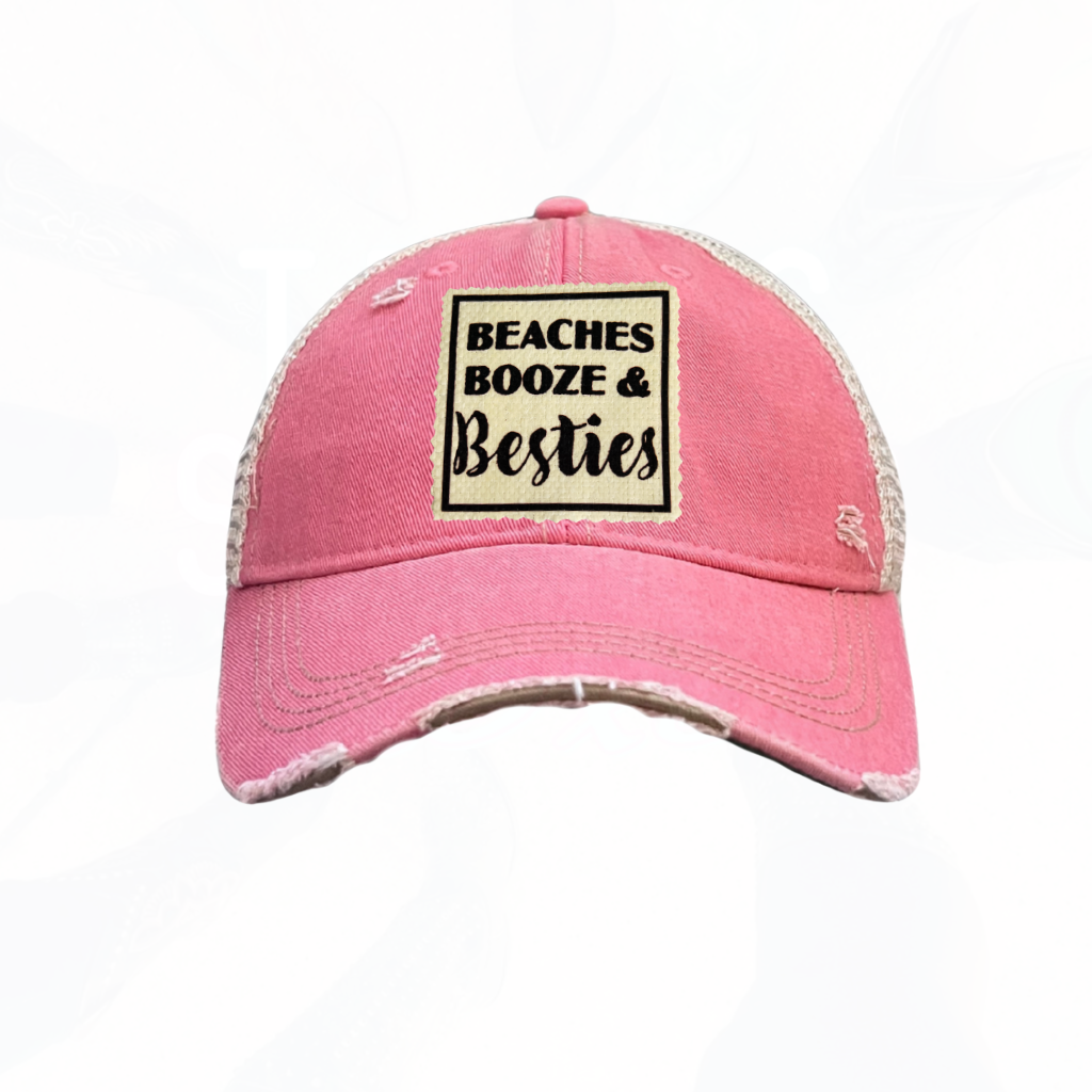 Beaches Booze & Besties Trucker Hats - 6 Colors