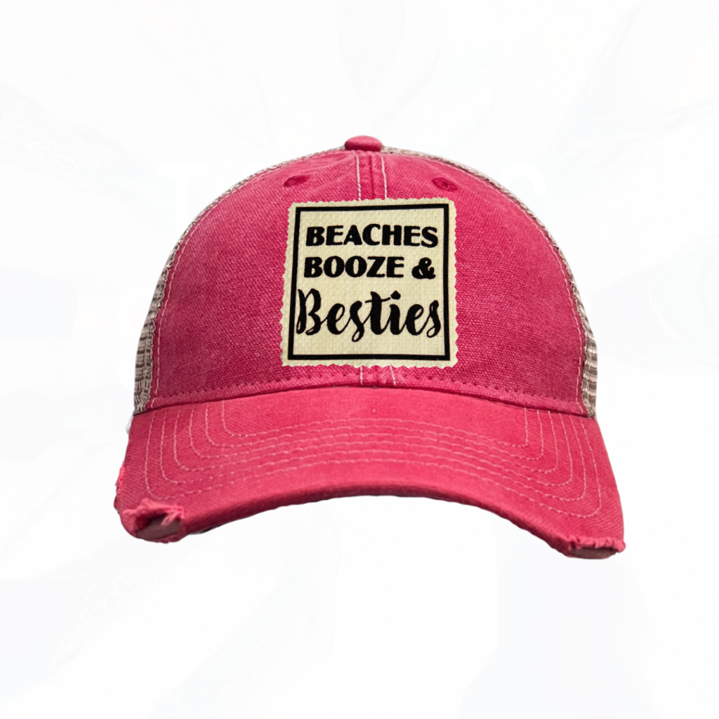 Beaches Booze & Besties Trucker Hats - 6 Colors