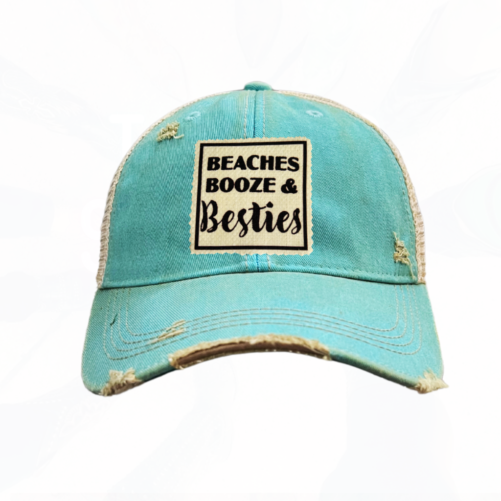 Beaches Booze & Besties Trucker Hats - 6 Colors