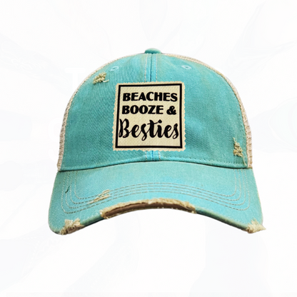 Beaches Booze & Besties Trucker Hats - 6 Colors