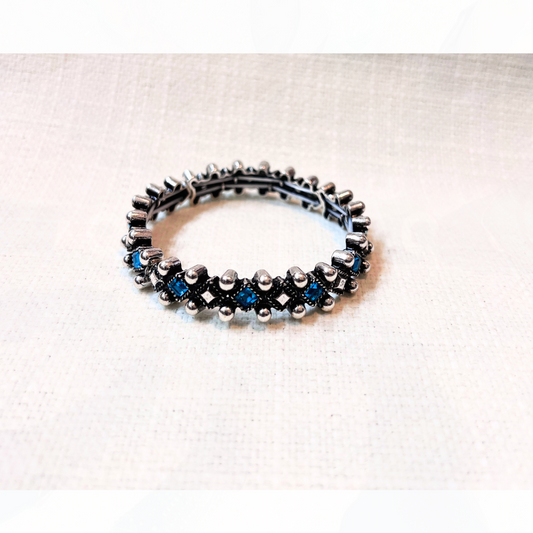 Silver & Turquoise BLING Stretch Bracelet