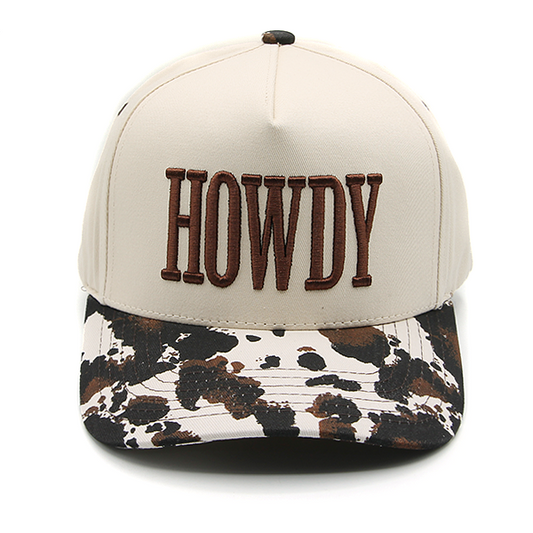 HOWDY CC Cow Print Stitched Hat