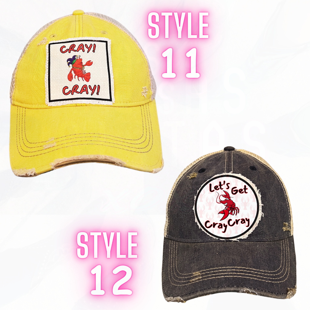 Fun Mardis Gras & Crawfish Season Trucker Hats