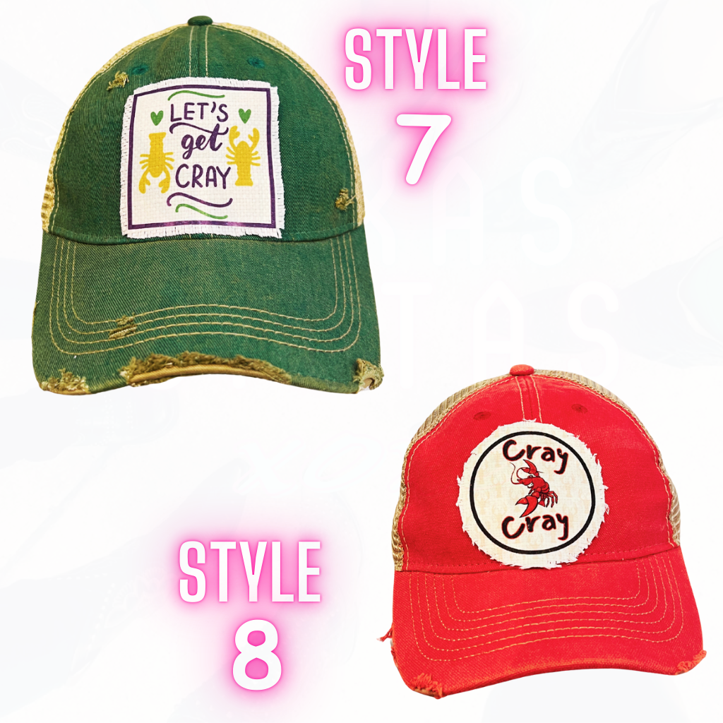 Fun Mardis Gras & Crawfish Season Trucker Hats