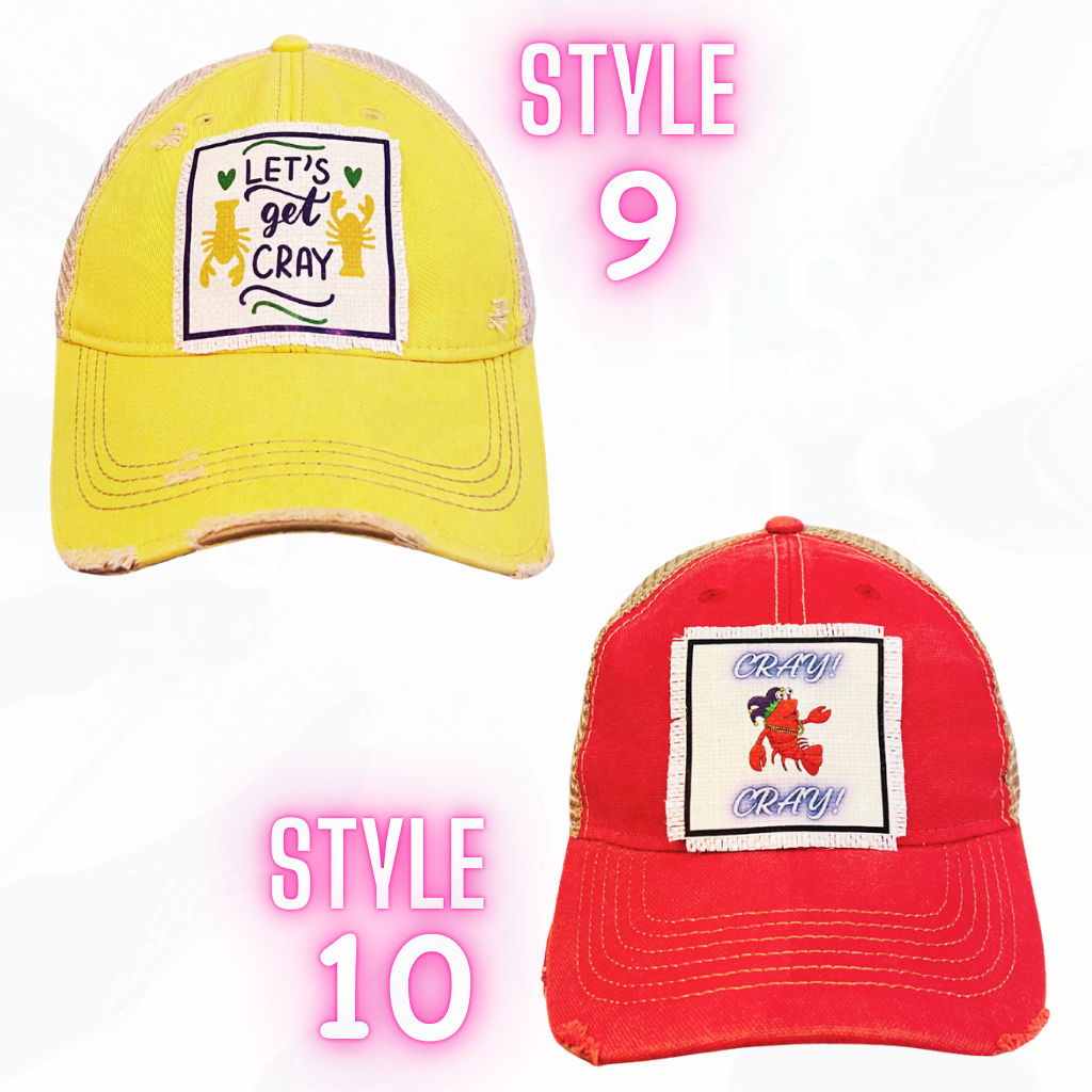 Fun Mardis Gras & Crawfish Season Trucker Hats