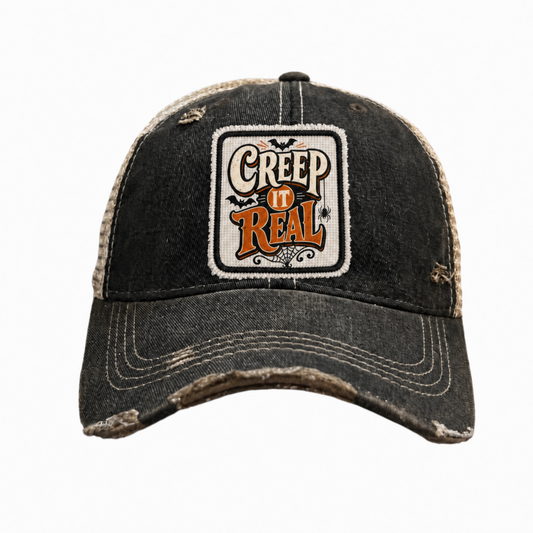 CREEP IT REAL Halloween Patch Trucker Hats