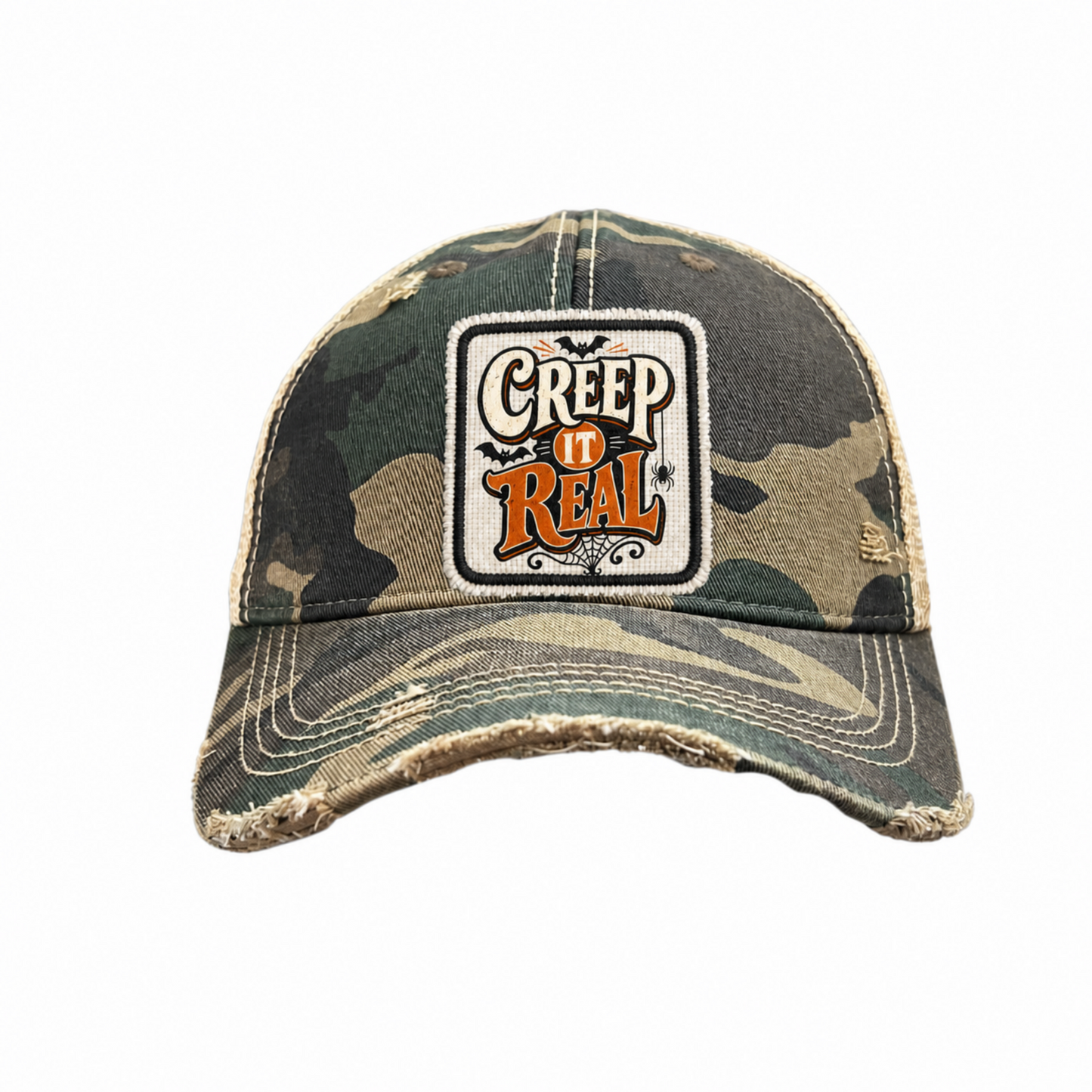 CREEP IT REAL Halloween Patch Trucker Hats