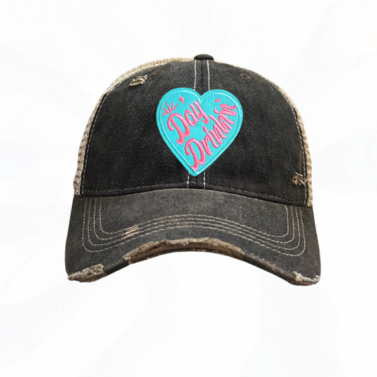DAY DRINKIN' Heart Trucker Hat - 5 Colors