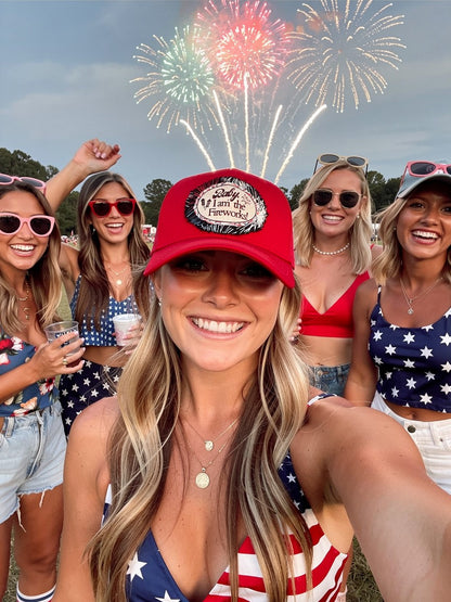 Baby I Am The Fireworks Patch Trucker Hat FIREWORKS