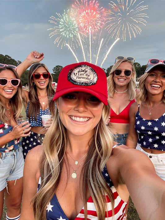 Baby I Am The Fireworks Patch Trucker Hat FIREWORKS