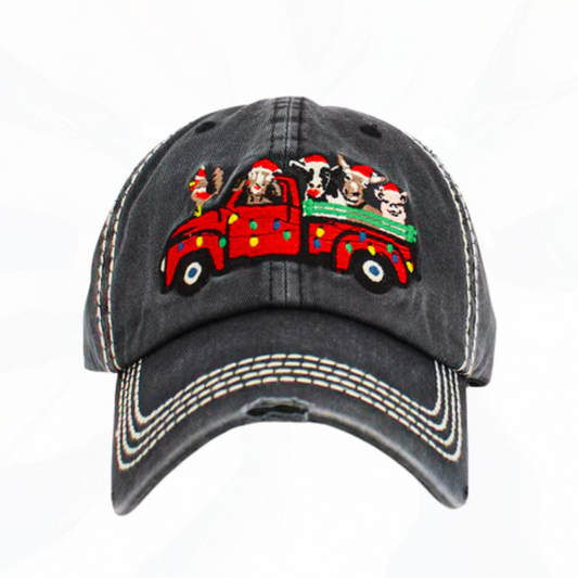 Christmas Farm Animal Truck Hat