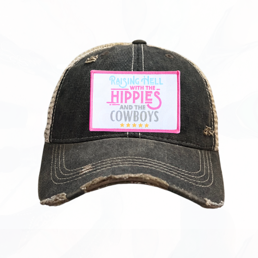 Raising Hell with the Hippies and the Cowboys Trucker HAT