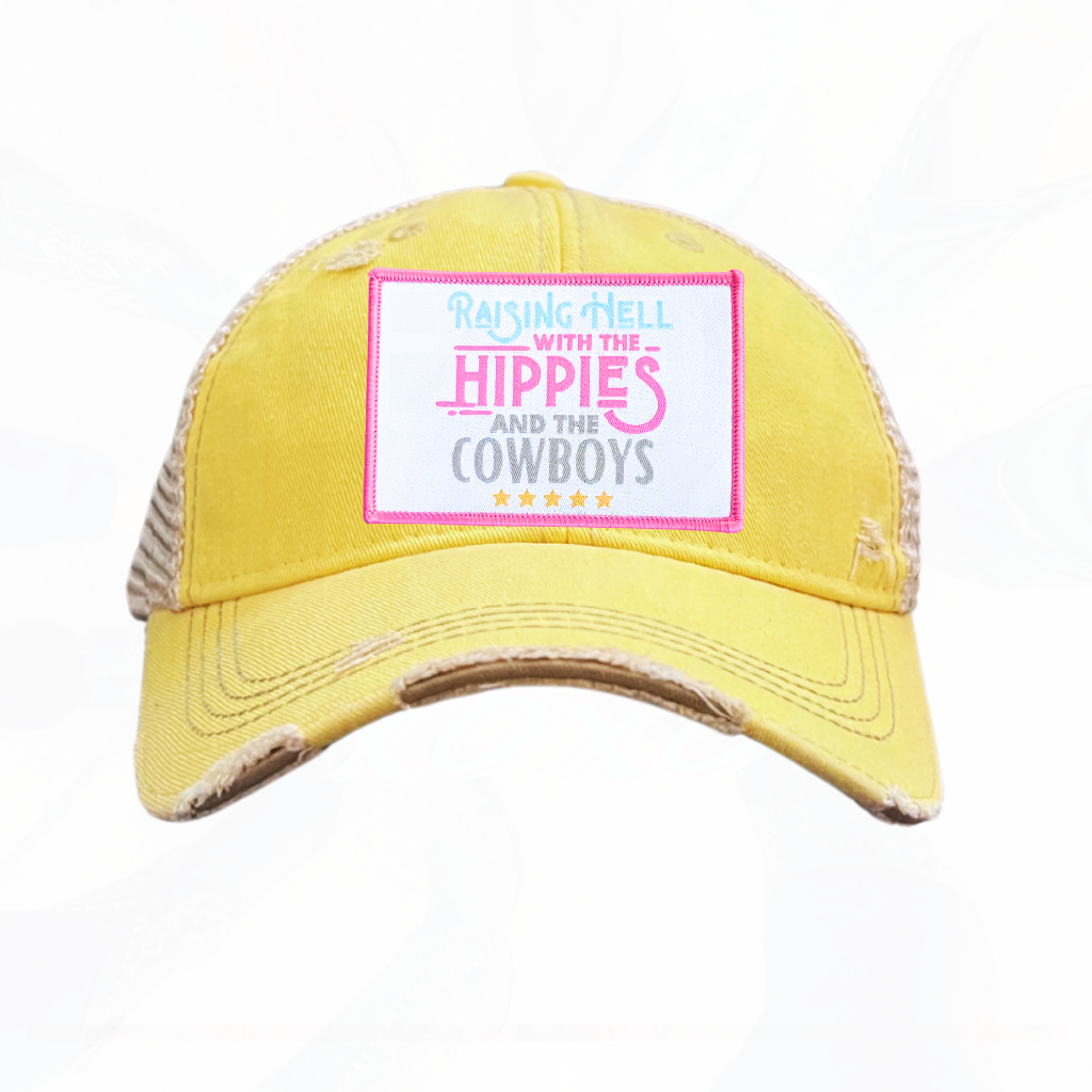 Raising Hell with the Hippies and the Cowboys Trucker HAT