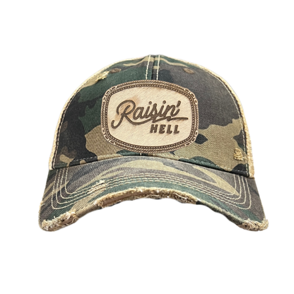 Hair-on-Hyde RAISIN' HELL Patch Hats - 9 Color CHOICES