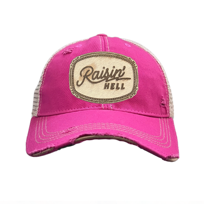 Hair-on-Hyde RAISIN' HELL Patch Hats - 9 Color CHOICES