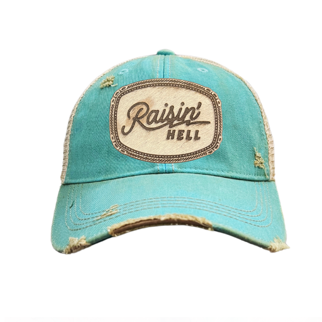 Hair-on-Hyde RAISIN' HELL Patch Hats - 9 Color CHOICES
