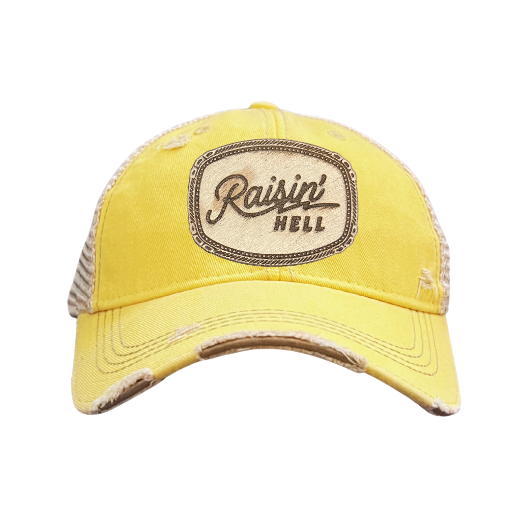 Hair-on-Hyde RAISIN' HELL Patch Hats - 9 Color CHOICES