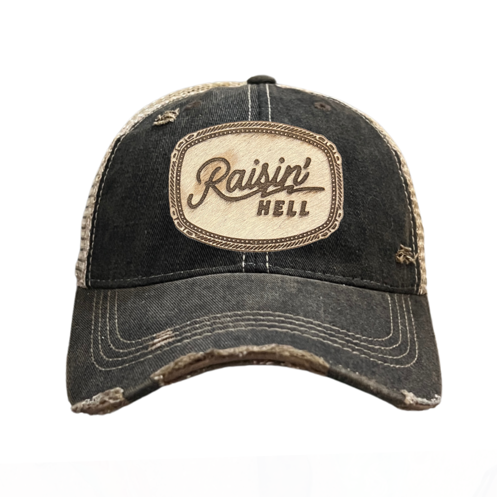 Hair-on-Hyde RAISIN' HELL Patch Hats - 9 Color CHOICES