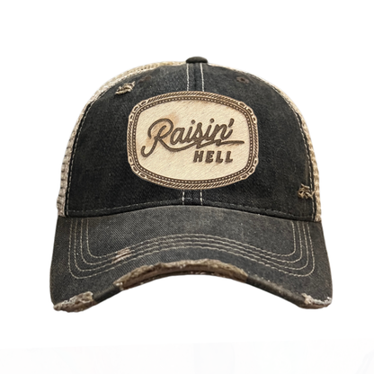 Hair-on-Hyde RAISIN' HELL Patch Hats - 9 Color CHOICES