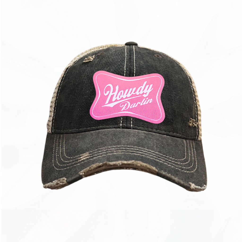 Howdy Darlin Pink Patch Trucker HAT