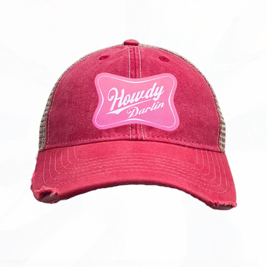 Howdy Darlin Pink Patch Trucker HAT
