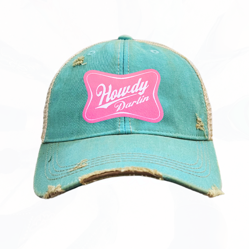 Howdy Darlin Pink Patch Trucker HAT