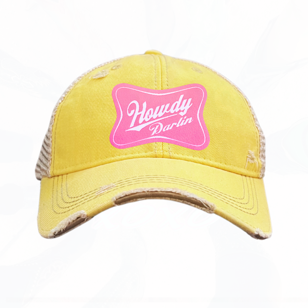 Howdy Darlin Pink Patch Trucker HAT