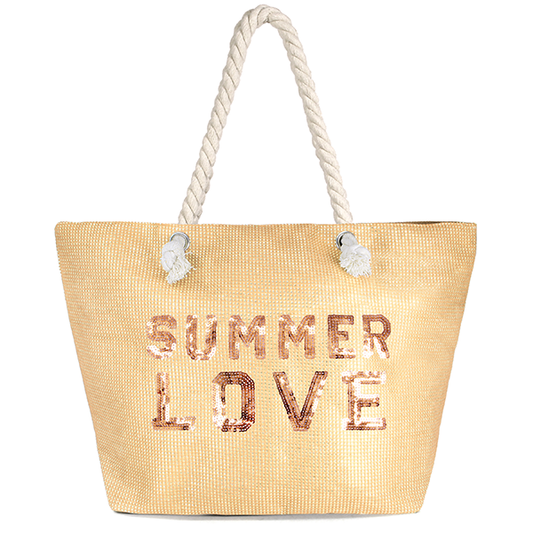 SUMMER LOVE BLING ROPE TOTE BAG Gold
