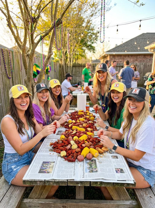 LET'S GET CRAY CRAY Crawfish Season Trucker Hats - Many Colors