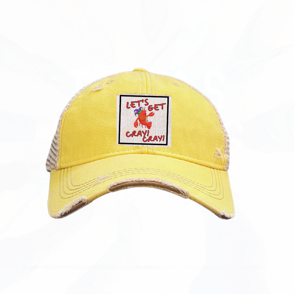 LET'S GET CRAY CRAY Crawfish Season Trucker Hats - Many Colors