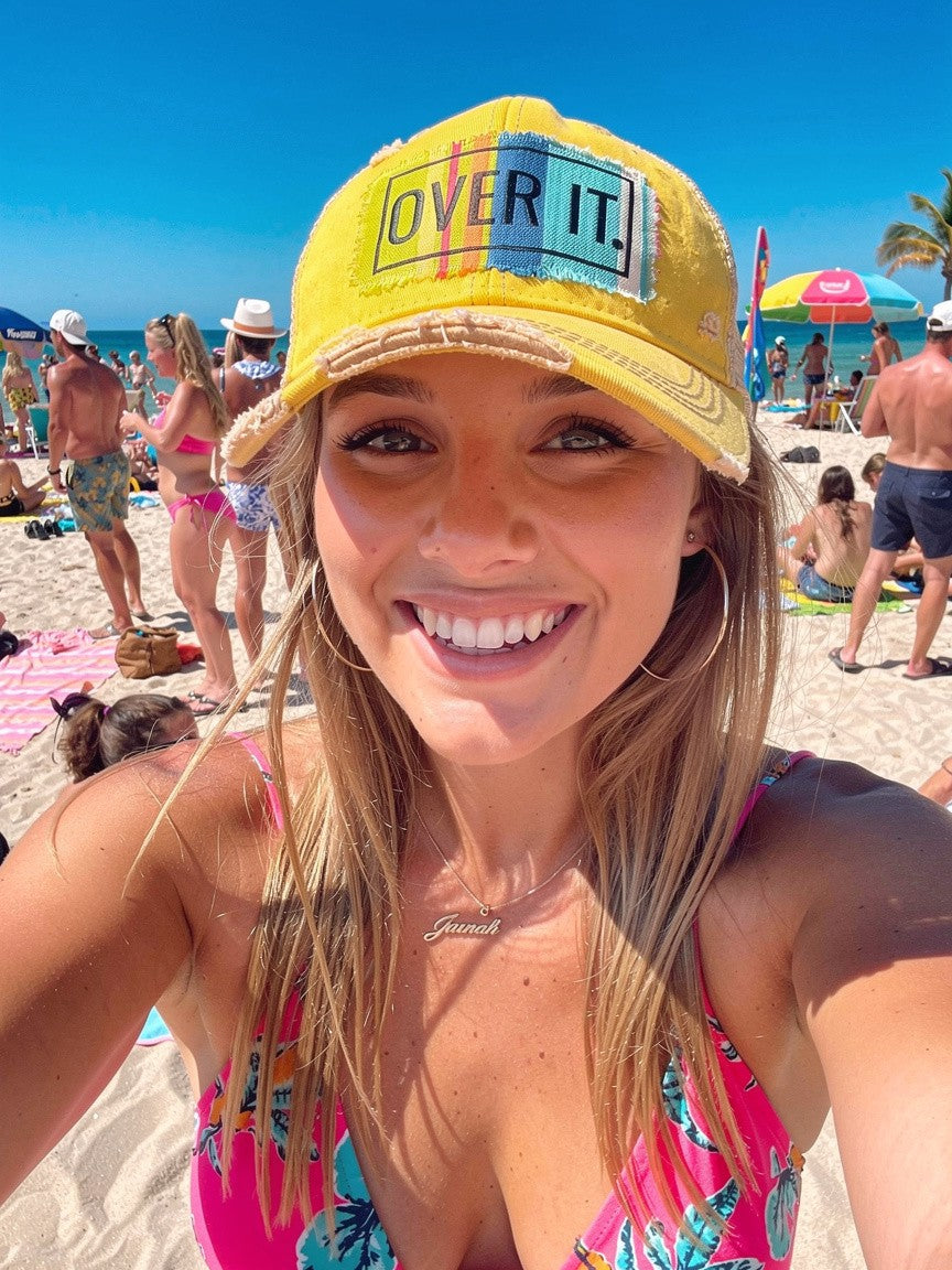 OVER IT Colorful Patch Hat Yellow