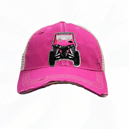 Sequinned PINK ATV 4 Wheeler Trucker Hats T -  4 Colors