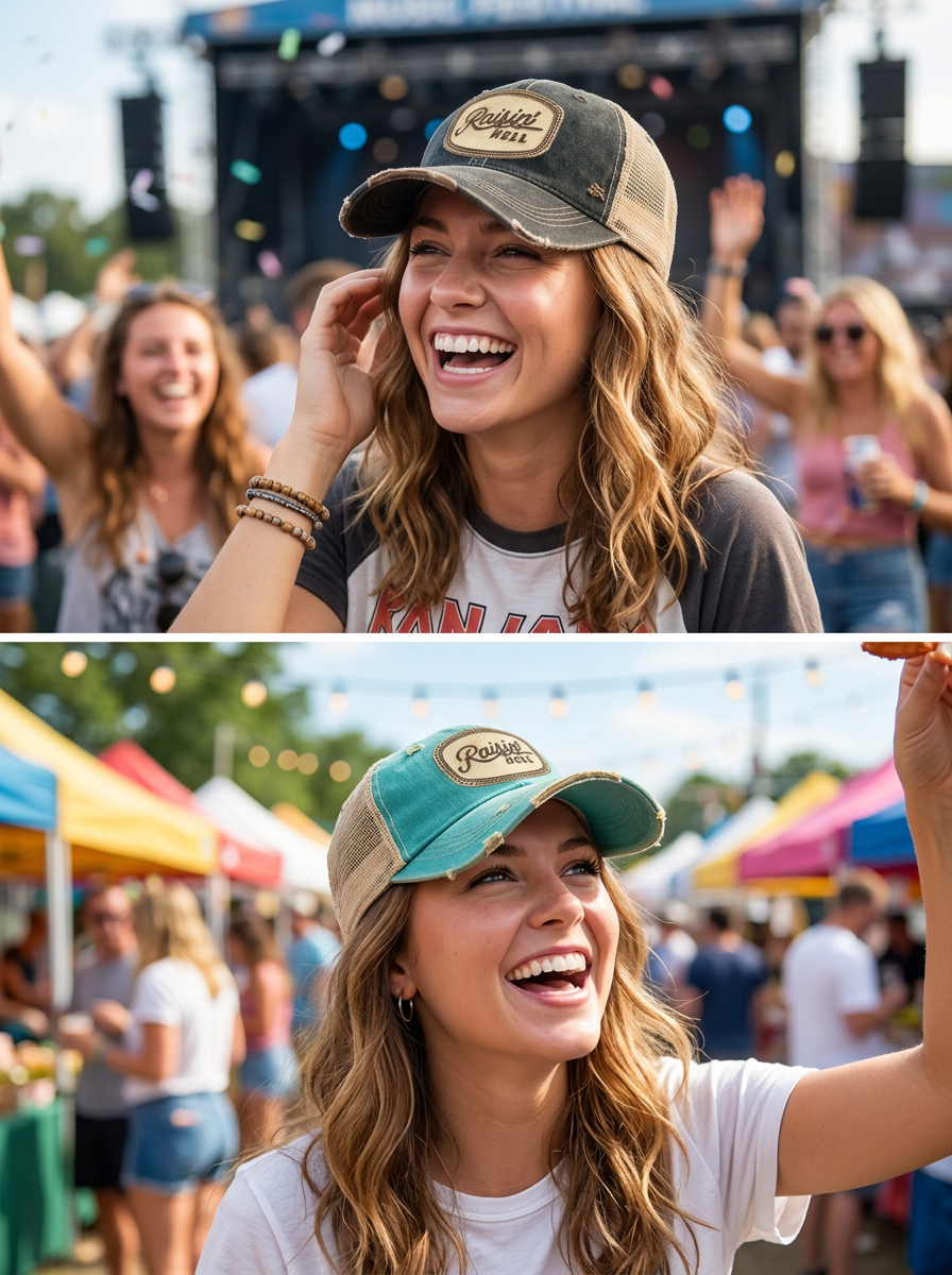 Hair-on-Hyde RAISIN' HELL Patch Hats - 9 Color CHOICES